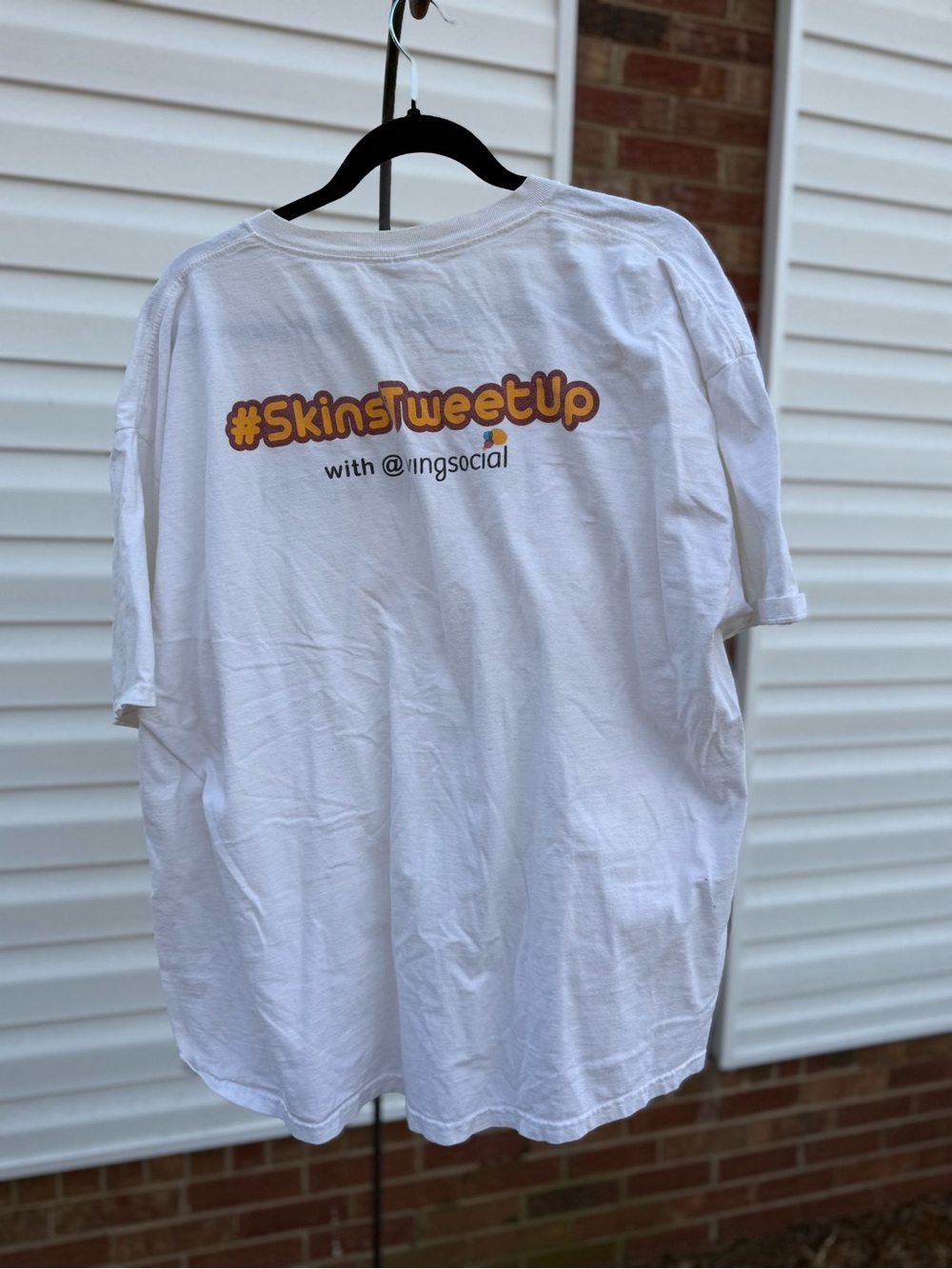 White Washington Redskins “Tweetup” Graphic Tee with #SkinsTweetUp Print